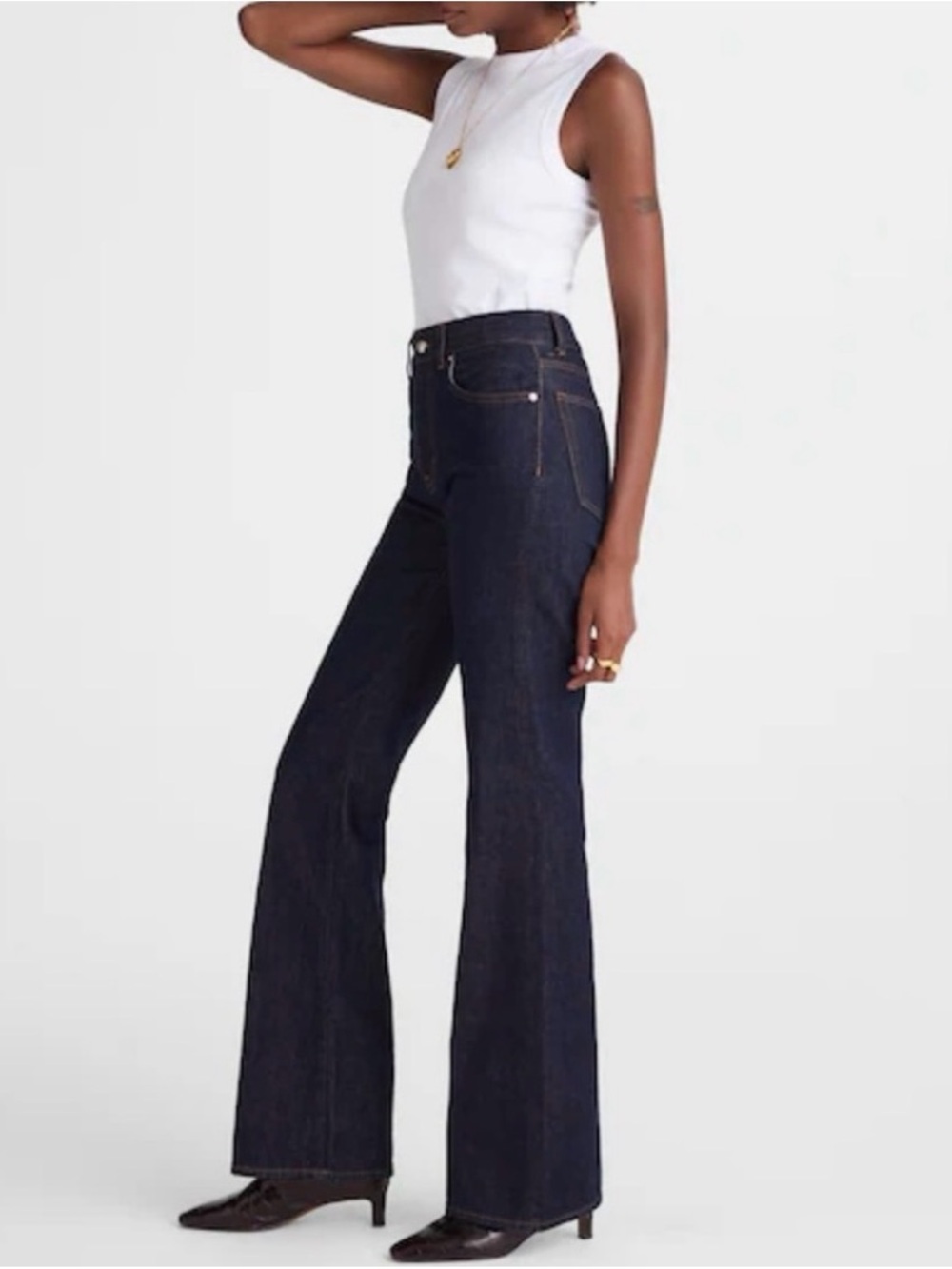 Madewell Dark Indigo Flare Wide-Leg Jeans